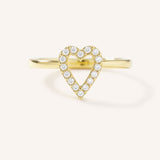 Accented Heart Diamond Ring