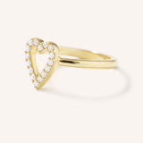 Accented Heart Diamond Ring