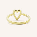 Yellow gold accented heart diamond ring back view on white background
