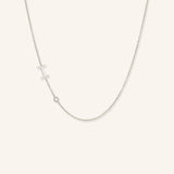 Asymmetrical Initial and Bezel Diamond Necklace - I