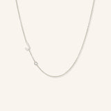 Asymmetrical Initial and Bezel Diamond Necklace - J
