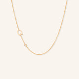 Asymmetrical Initial and Bezel Diamond Necklace - Q