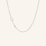 Asymmetrical Initial and Bezel Diamond Necklace - Q