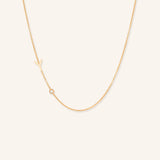 Asymmetrical Initial and Bezel Diamond Necklace - Y