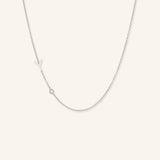 Asymmetrical Initial and Bezel Diamond Necklace - Y
