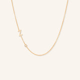 Asymmetrical Initial and Bezel Diamond Necklace - Z