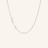 Asymmetrical Initial and Bezel Diamond Necklace - Z