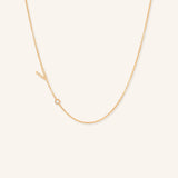 Asymmetrical Diamond Initial and Bezel Necklace - V