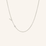Asymmetrical Diamond Initial and Bezel Necklace - V