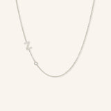 Asymmetrical Diamond Initial and Bezel Necklace - Z