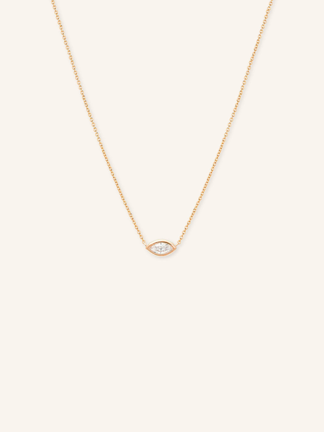 Marquise Diamond Bezel Set Pendant Necklace