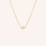 Marquise Diamond Bezel Set Pendant Necklace