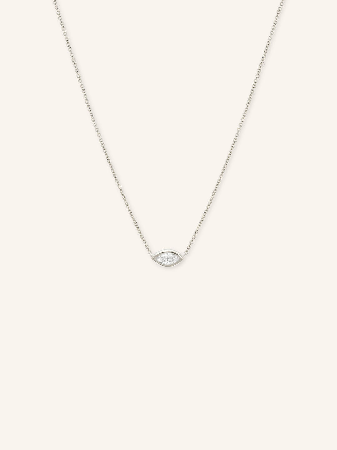 Marquise Diamond Bezel Set Pendant Necklace