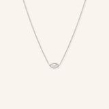 Marquise Diamond Bezel Set Pendant Necklace