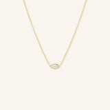 Marquise Diamond Bezel Set Pendant Necklace