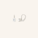 Oval Diamond 4-Prong Lever Back Earrings