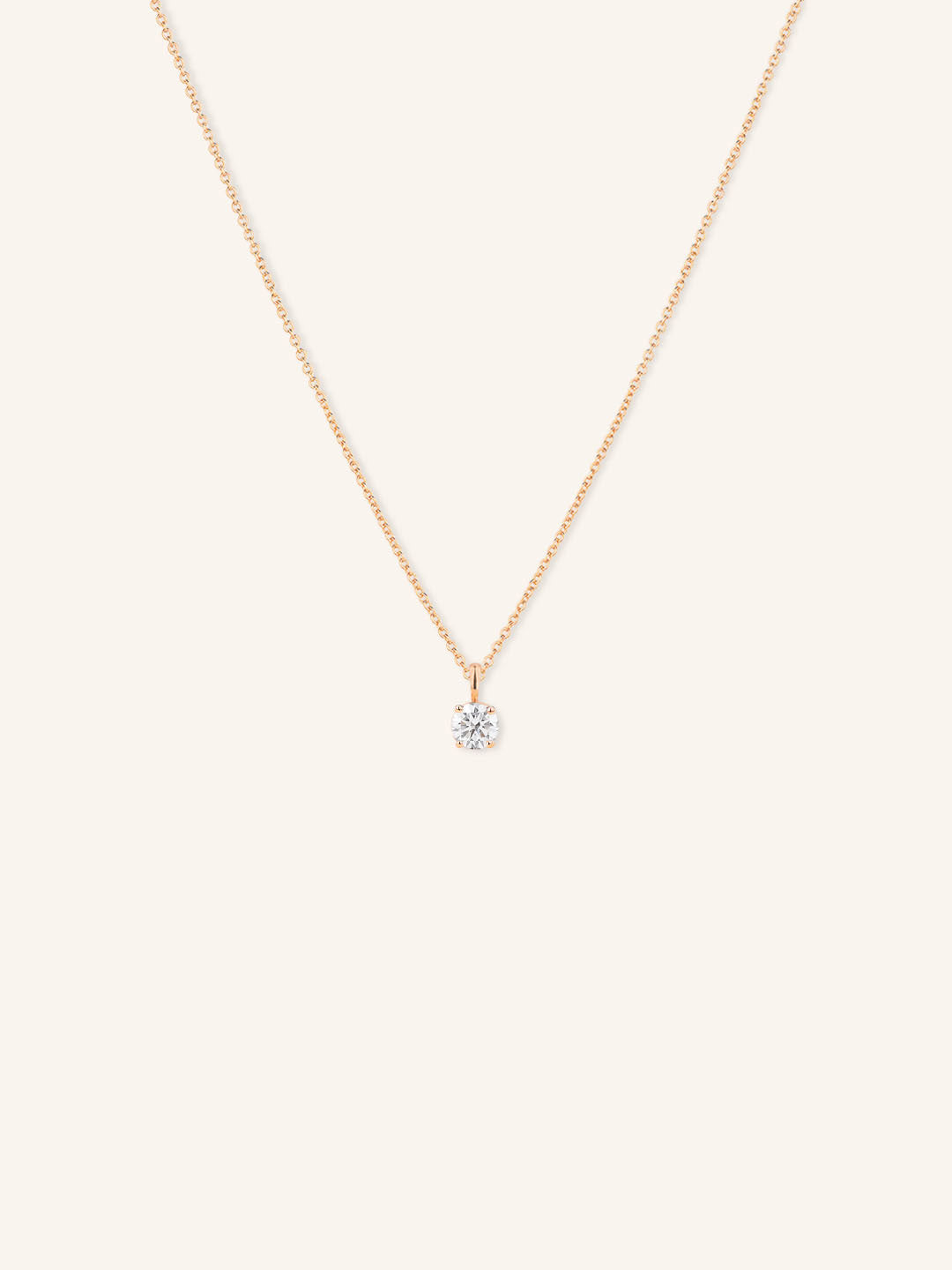 Solitaire Prong-Set Round Diamond Pendant Necklace