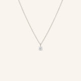 Solitaire Prong-Set Round Diamond Pendant Necklace