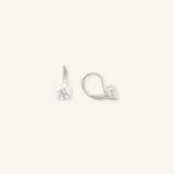 Round Diamond 4-Prong Lever Back Earrings