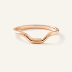 Rose gold Foursquare contour ring front view on white background