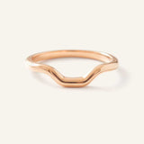 Rose gold Foursquare contour ring front view on white background