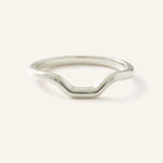 White gold Foursquare contour ring front view on white background