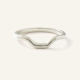 White gold Foursquare contour ring front view on white background