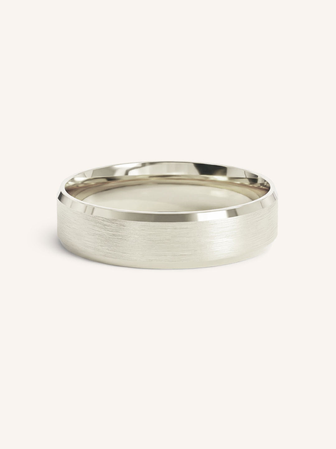 5MM Beveled Edge Satin Finish Center Wedding Band