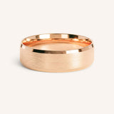 6MM Beveled Edge Satin Finish Center Wedding Band