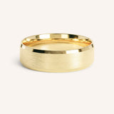 6MM Beveled Edge Satin Finish Center Wedding Band