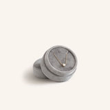 Grey Open Velvet Drop Necklace Box on white background