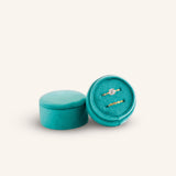 Velvet Backdrop Double Ring Box - Teal