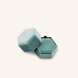 Velvet Hexagon Pendant Box - Teal