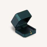 Leatherette Button Pendant Necklace Box - Green