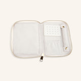 Leatherette Jewelry Travel Case - Cream