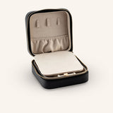 Rorie Leatherette Jewelry Case with Mirror - Black