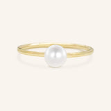 Oro Pearl Plain Solitaire Ring