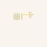 Diamond Cluster Stud Earrings