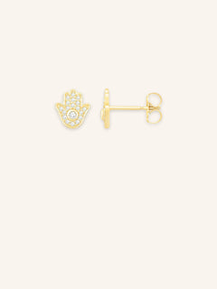 Hamsa Diamond Accent Earrings