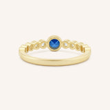 Chesterway Blue Sapphire Diamond Accented Milgrain Ring