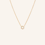 Open Hexagon Diamond Pendant Necklace