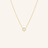 Open Hexagon Diamond Pendant Necklace