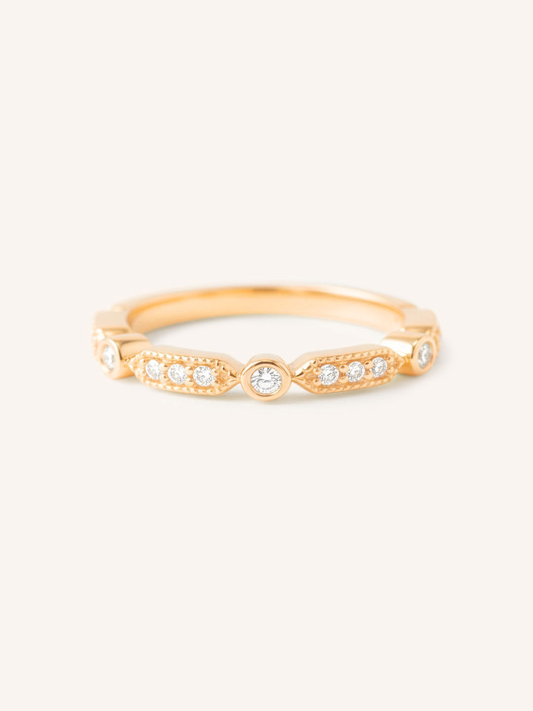 Livia Diamond Accented Milgrain Anniversary Ring