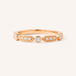 Rose Gold Livia Diamond Accented Milgrain Anniversary Ring front view on white background