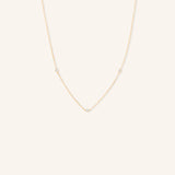 Princess Cut 3-Stone Diamond Station Necklace