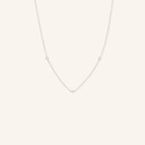 Princess Cut 3-Stone Diamond Station Necklace