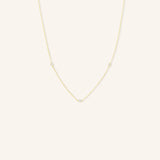 Princess Cut 3-Stone Diamond Station Necklace