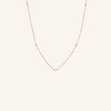 Princess Cut 5-Stone Diamond Station Necklace