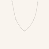 Princess Cut 5-Stone Diamond Station Necklace