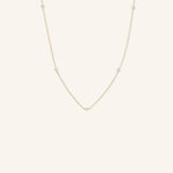 Princess Cut 5-Stone Diamond Station Necklace